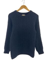 アランニット/ニット・セーター(厚手)/S/ウール/ネイビー