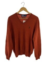 Vネックニット/ポニー刺繍/S/ウール/ORN