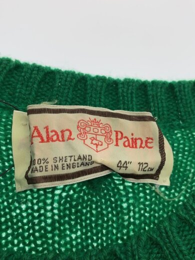 商品画像：80s/ケーブルニット/サドルショルダーニット/イングランド製/44/シェットランドウール/GRN// 3