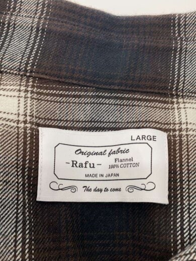 商品画像：STANDARD SHIRT/ネルシャツ/L/コットン/BRW/オンブレCK/Rafu001-23-01// 3