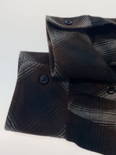 商品画像：STANDARD SHIRT/ネルシャツ/L/コットン/BRW/オンブレCK/Rafu001-23-01// 4