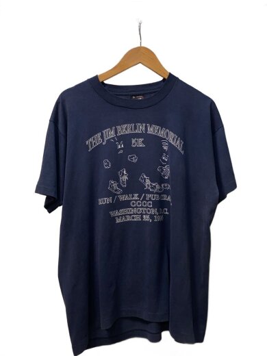 商品画像：90s/袖裾シングル/Tシャツ/XL/コットン/NVY/総柄 1