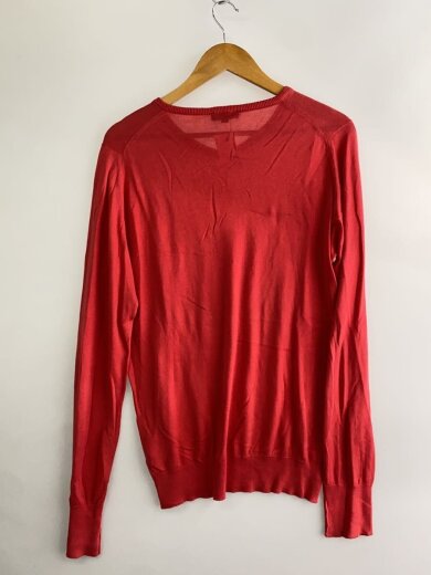 商品画像：イングランド製/Vネック/ニット・セーター(薄手)/S/コットン/RED/無地// 2