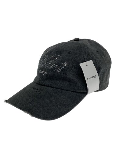 商品画像：WELLCOME TOKYO DAMAGE CAP/スワロフスキー/キャップ/FREE/GRY/メンズ// 1