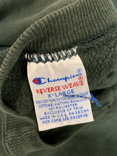 商品画像：REVERSE WEAVE/90s/USA製/スウェット/XL/コットン/GRN 3