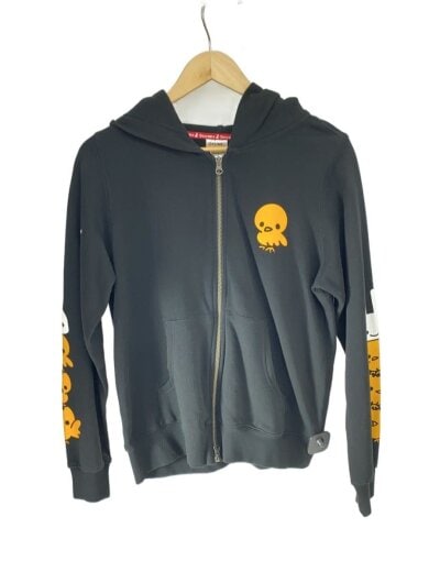 商品画像：ジップパーカー/M/コットン/BLK 1