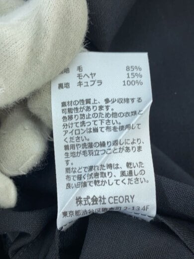 商品画像：ジャケット/1/ウール/BLK/無地/251-0701 5