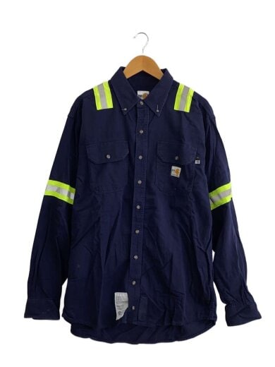 商品画像：長袖シャツ/L/コットン/NVY/無地/63680-20 1