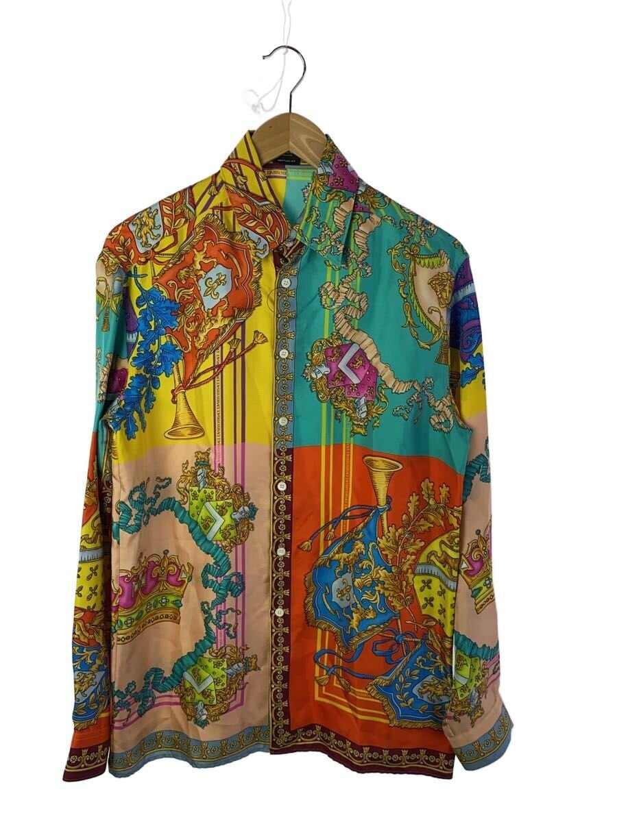 VERSACE / ty Print Informal Shirt/44/シルク/マルチカラー/総柄/1003941 1A03