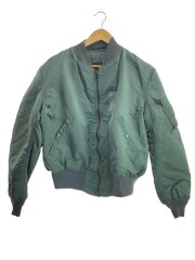 ジャケット/L/ナイロン/KHK/ma-1/50s復刻/USA製/汚れ有