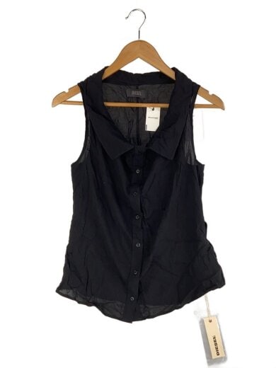 商品画像：ノースリーブシャツ/XS/レーヨン/BLK/無地/タグ付き 1