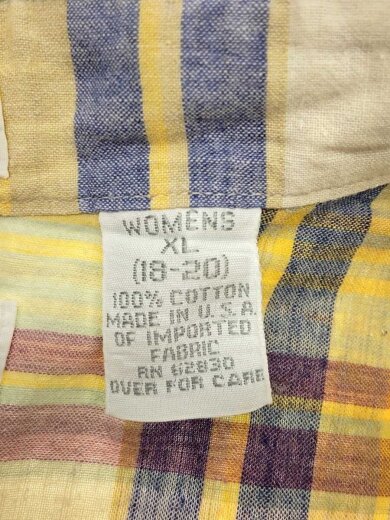 商品画像：90s～/USA製/半袖シャツ/XL/コットン/YLW/チェック// 4