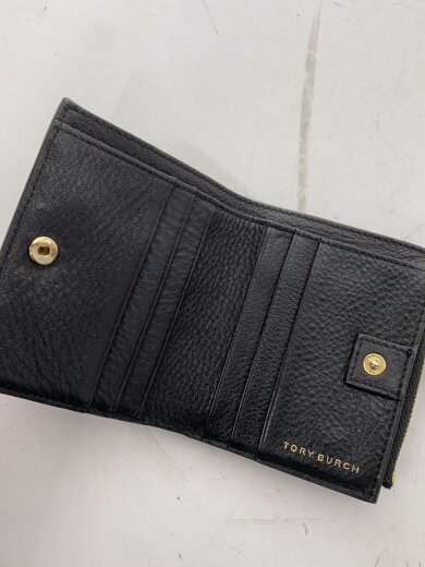 商品画像：2つ折り財布/レザー/ブラック/無地/レディース 4