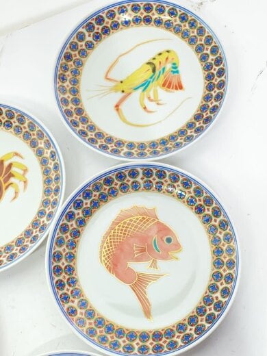 商品画像：暁堂/皿/5点セット/WHT/九谷焼/プレート/和食器/海鮮 4