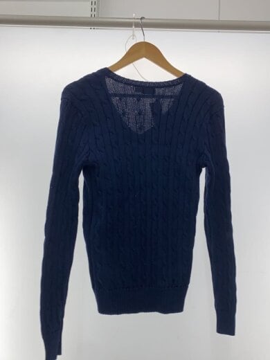 商品画像：ニット・セーター(厚手)/M/コットン//Vネック/ネイビー/紺/ケーブル編み 2