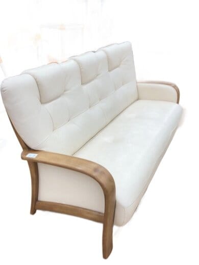 商品画像：3人掛けソファ/レザー/WHT 1