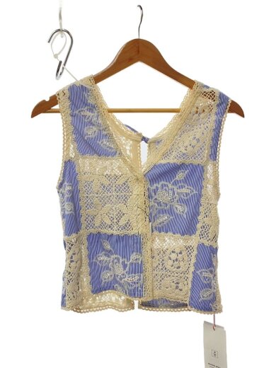 商品画像：2way Embroidery Vest/FREE/コットン/ブルー/花柄/21251315709// 1
