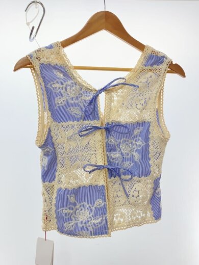商品画像：2way Embroidery Vest/FREE/コットン/ブルー/花柄/21251315709// 2