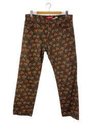 ストレートパンツ/34/コットン/BRW/花柄