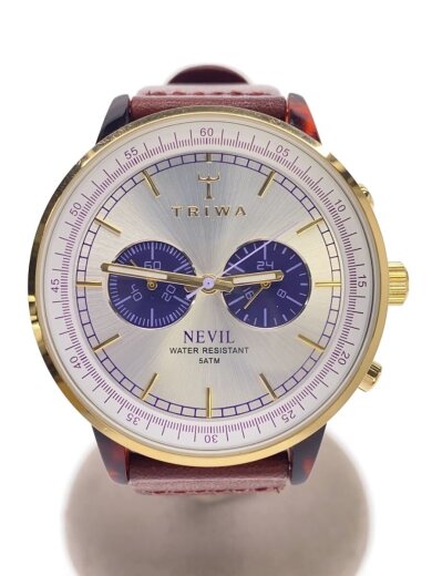 商品画像：クォーツ腕時計/アナログ/フェイクレザー/WHT/BRW/NEAC109 1