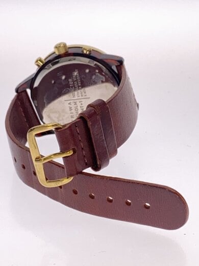 商品画像：クォーツ腕時計/アナログ/フェイクレザー/WHT/BRW/NEAC109 4