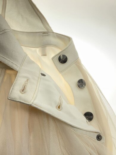 商品画像：ロングスカート/M/ポリエステル/WHT/無地/サロペットチュールスカート 3