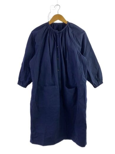 商品画像：長袖ワンピース/--/コットン/NVY/無地 1