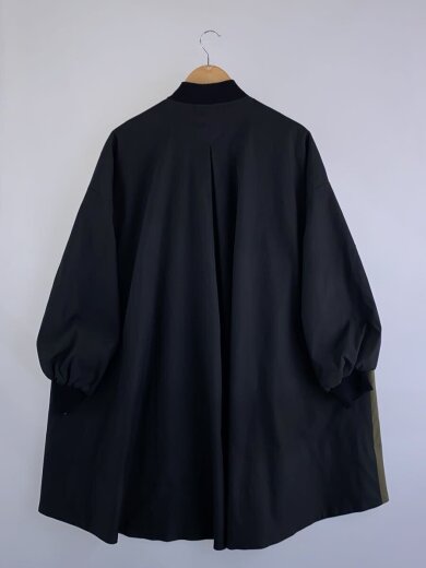 商品画像：バイカラービッグフレアーコート/one/ポリエステル/KHK/591006-446C 2