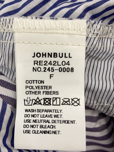 商品画像：半袖シャツ/FREE/コットン/BLU/ストライプ/RE242L04 4