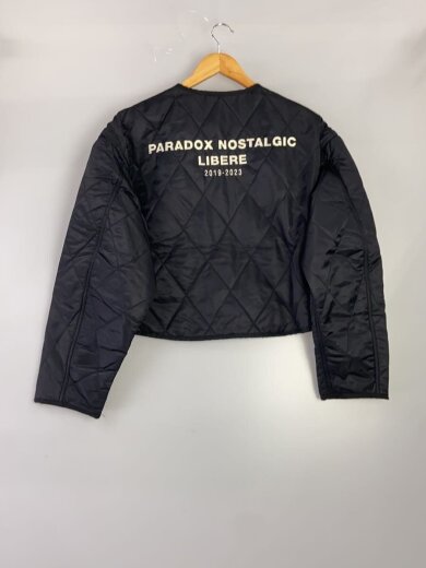 商品画像：ノーカラーキルティングジャケット/M/ナイロン/BLK 2