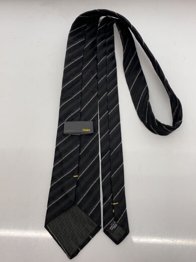 商品画像：ネクタイ/シルク/BLK/ストライプ/メンズ 2