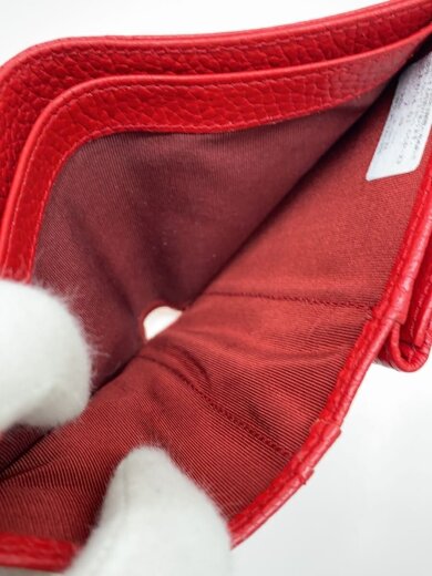 商品画像：3つ折り財布/レザー/RED/レディース 6