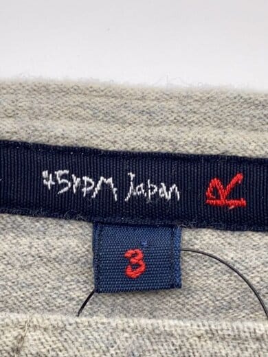 商品画像：ヘンリーネックカットソー/3/ウール/GRY/無地 3