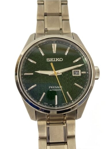 商品画像：自動巻腕時計/PRESAGE/アナログ/ステンレス/GRN/SLV/SS/6R35-00V0 1