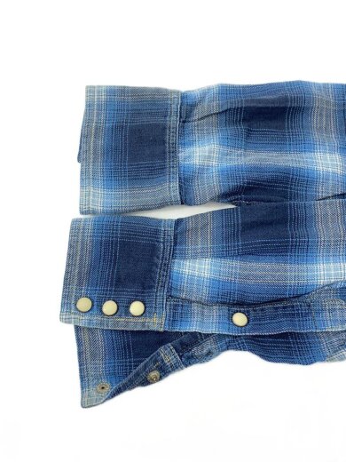 商品画像：長袖シャツ/M/コットン/BLU/チェック 6