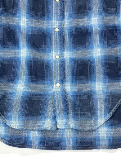 商品画像：長袖シャツ/M/コットン/BLU/チェック 9