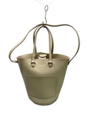 2way/ショルダーバッグ/レザー/ベージュ