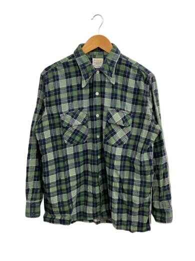 商品画像：長袖シャツ/L/コットン/GRN/チェック 1