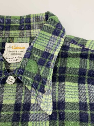 商品画像：長袖シャツ/L/コットン/GRN/チェック 5