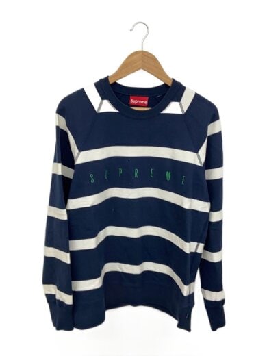 商品画像：15AW/Striped Raglan Crewneck/スウェット/M/コットン/ネイビー/ボーダー 1