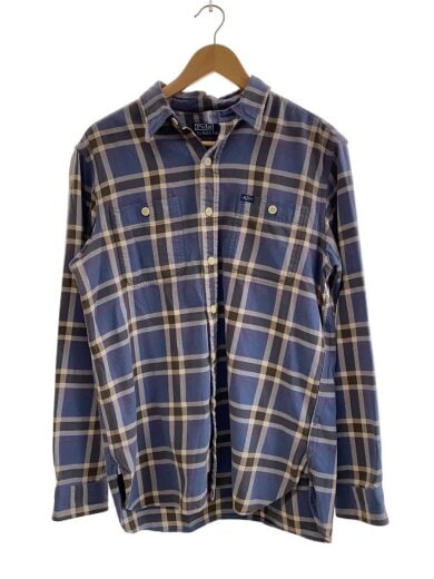 商品画像：長袖シャツ/M/コットン/BLU/チェック/326115 1