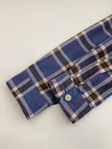 商品画像：長袖シャツ/M/コットン/BLU/チェック/326115 6