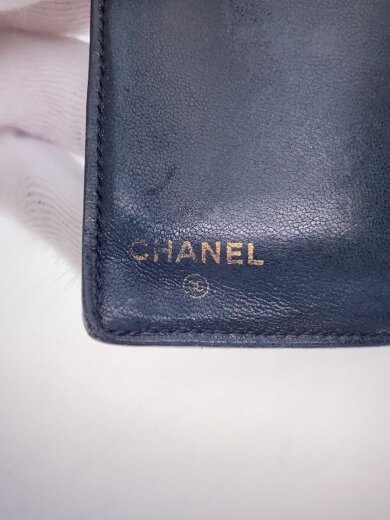 商品画像：キャビアスキン/ココマーク/2つ折り財布/レザー/ブラック/レディース 3