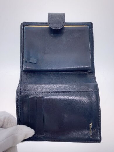 商品画像：キャビアスキン/ココマーク/2つ折り財布/レザー/ブラック/レディース 4