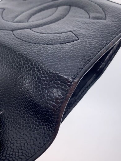 商品画像：キャビアスキン/ココマーク/2つ折り財布/レザー/ブラック/レディース 8