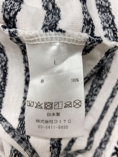 商品画像：JOHN＆YOKO　JACQUARD TEE/Tシャツ/L/コットン/ホワイト 4