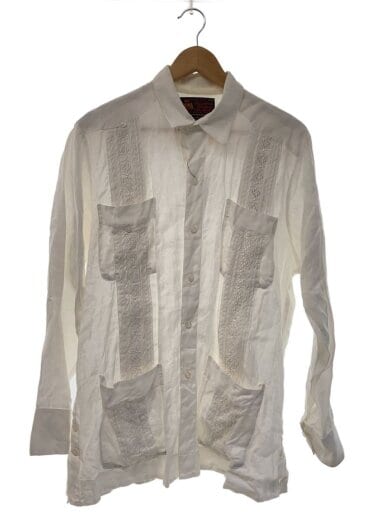 商品画像：長袖シャツ/40/リネン/WHT/無地 1