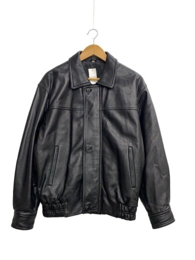 商品画像：レザージャケット・ブルゾン/M/羊革/ブラック/無地 1