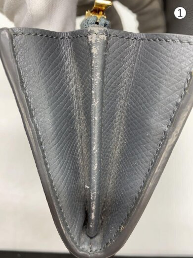 商品画像：長財布/レザー/グレー/無地/レディース/10B563BEL 9