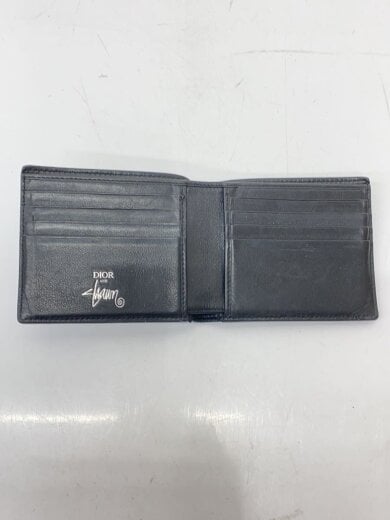 商品画像：×Sean Stussy/割れ有/2つ折り財布/レザー/BLK/メンズ 4